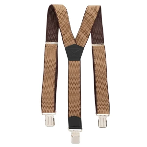 Mocne Szerokie Szelki 4 cm Topgal Y Gruby Ścieg Beżowe