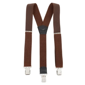 Mocne Szerokie Szelki 4 cm Topgal Y Gruby Ścieg Brązowe