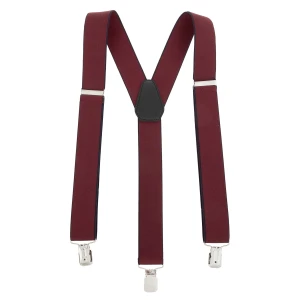 Mocne Szelki 3,5 cm Topgal Y Gładkie Bordowe