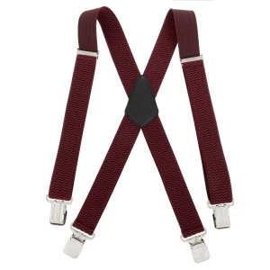 Mocne Szerokie Szelki 4 cm Topgal X Gruby Ścieg Bordowe