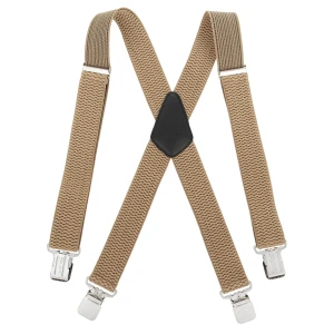 Mocne Szerokie Szelki 4 cm Topgal X Gruby Ścieg Jasny Beż