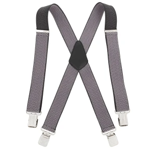 Mocne Szerokie Szelki 4 cm Topgal X Gruby Ścieg Szare