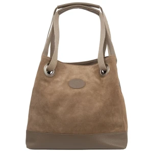 Torba Damska Skórzana Vera Pelle Borsa Taupe