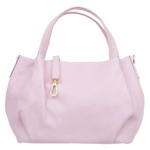 Torebka Damska Na Ramię Skórzana Vera Pelle Bolsa Różowa