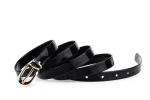 Pasek damski klasyczny czarny lakier 1,5 cm