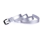 Pasek damski klasyczny srebrny mat 2 cm