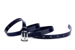 Pasek damski klasyczny granatowy lakier 1,5 cm