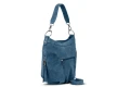 Torba Skórzana Vera Pelle Victoria Zamszowa Jeans