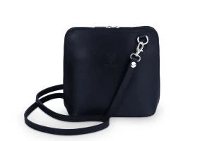 Torebka Skórzana listonoszka Vera Pelle Mini Granatowa