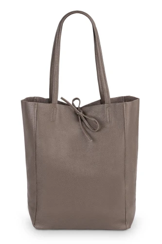 Torba Skórzana Vera Pelle Worek Taupe (1).jpg