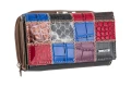 portfel damski, julia rosso, skóra naturalna, patchwork