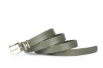 Pasek damski klasyczny khaki mat 1,5 cm