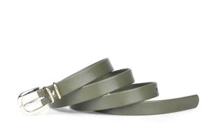 Pasek damski klasyczny khaki mat 1,5 cm