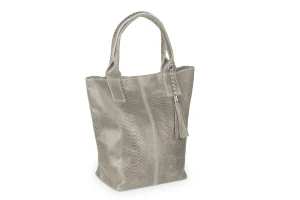 Torba Skórzana Vera Pelle Olivia Snake Taupe