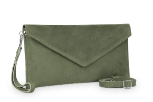 Torebka Skórzana Kopertówka Vera Pelle Khaki