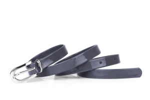 Pasek damski klasyczny antracyt lakier 1,5 cm
