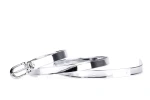 Pasek damski klasyczny srebrny lakier 1,5 cm