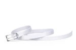 Pasek damski klasyczny platynowy lakier 1,5 cm