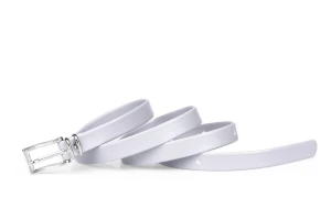 Pasek damski klasyczny platynowy mat 1,5 cm