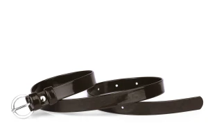 Pasek damski klasyczny choco lakier 2 cm