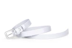 Pasek damski klasyczny platynowy lakier 2 cm