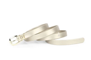 Pasek damski klasyczny złoty mat 1,5 cm