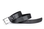Pasek damski klasyczny antracyt lakier 3 cm