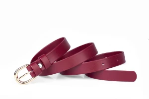 Pasek damski klasyczny czerwony mat 2 cm
