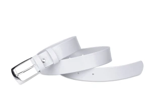 Pasek damski klasyczny platynowy lakier 3 cm