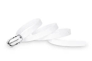 Pasek damski klasyczny biały mat 1,5 cm