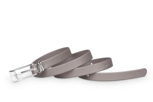 Pasek damski klasyczny taupe mat 1,5 cm