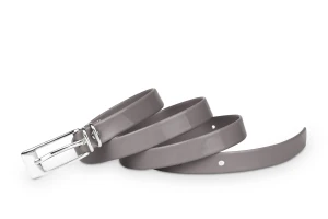 Pasek damski klasyczny taupe lakier 1,5 cm