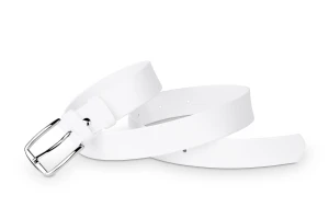 Pasek damski klasyczny biały mat 3 cm
