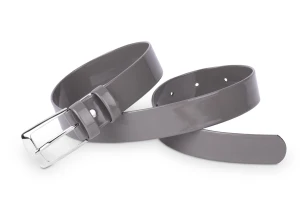 Pasek damski klasyczny taupe lakier 3 cm