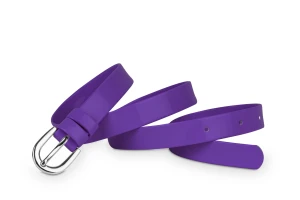 Pasek damski klasyczny ciemny fiolet lakier 2 cm