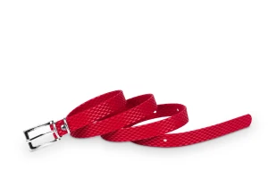 Pasek damski klasyczny czerwony ryż 1,5 cm