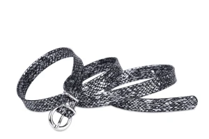 Pasek damski klasyczny srebrne łuski 1,5 cm