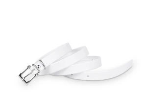 Pasek damski klasyczny biały eko 1,5 cm