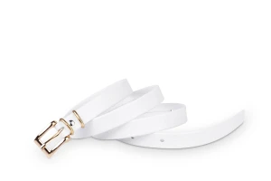 Pasek damski klasyczny biały eko 1,5 cm