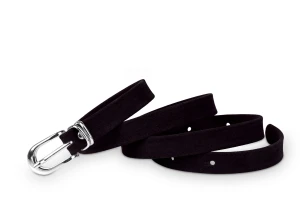 Pasek damski klasyczny choco welur 1,5 cm