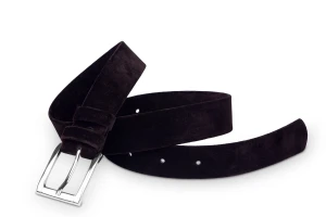 Pasek damski klasyczny choco welur 3 cm