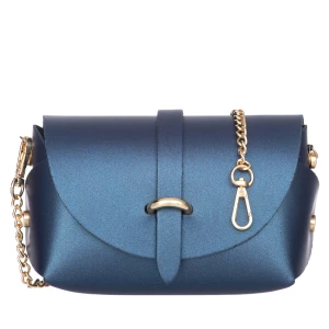 Torebka Skórzana Wieczorowa Vera Pelle Piccolo Pearl Blue