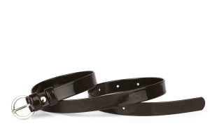 Pasek damski klasyczny choco lakier 2 cm