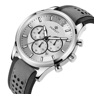 Zegarek Męski Perfect 3xChronograf Srebrno Szary