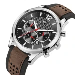 Zegarek Męski Perfect 3xChronograf Srebrno Brązowy