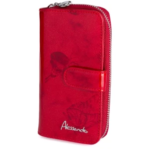 Portfel damski Skórzany Alessandro Paoli Farfalla Rosso