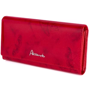 Portfel damski Skórzany Alessandro Paoli Farfalla Rosso