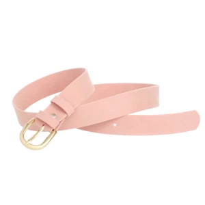 Pasek damski klasyczny pudrowy welur 3 cm