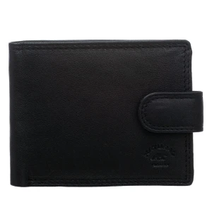 Mały Portfel Męski RFiD Skórzany Natural Brand Czarny