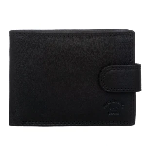 Mały Portfel Męski RFiD Skórzany Natural Brand Czarny